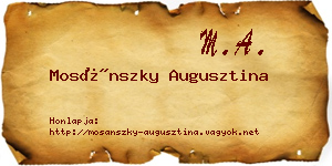 Mosánszky Augusztina névjegykártya